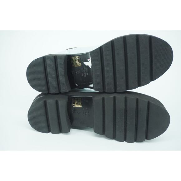 Stuart Weitzman Presley Lug-Sole Croc-Emb Leather Chelsea Boots SZ 8.5 Blue $695 - Picture 10 of 11